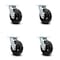 Service Caster 6 Inch Rubber on Steel Caster Set with Roller Bearing and Swivel Lock SCC SCC-30CS620-RSR-BSL-4 - alternate 1